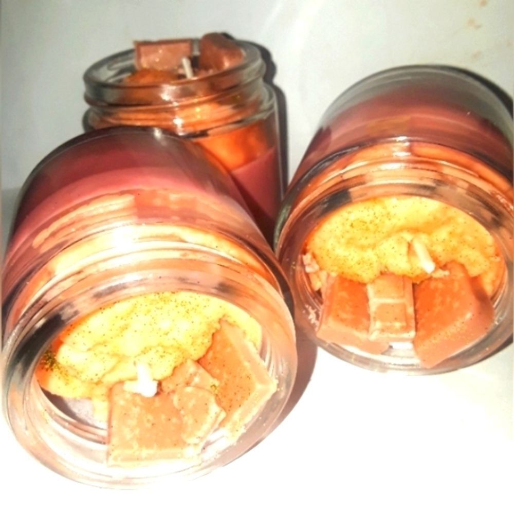 𝅺HANDCRAFT organic 100% soy wax Sweet hidden Treasures dessert candle